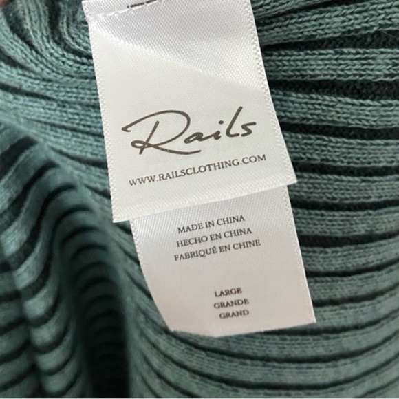 RAILS “Genesis Emerald Navy” Cotton Cashmere Ribbed Dress - Picture 7 of 10